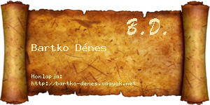 Bartko Dénes névjegykártya
